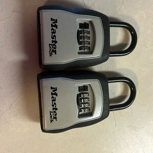 2 master lock, lock boxes.